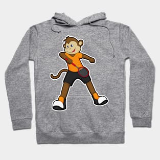 Monkey as Tennis player with Tennis racket Hoodie